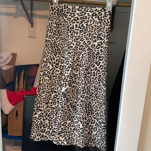 Leopard Print MIDI Skirt